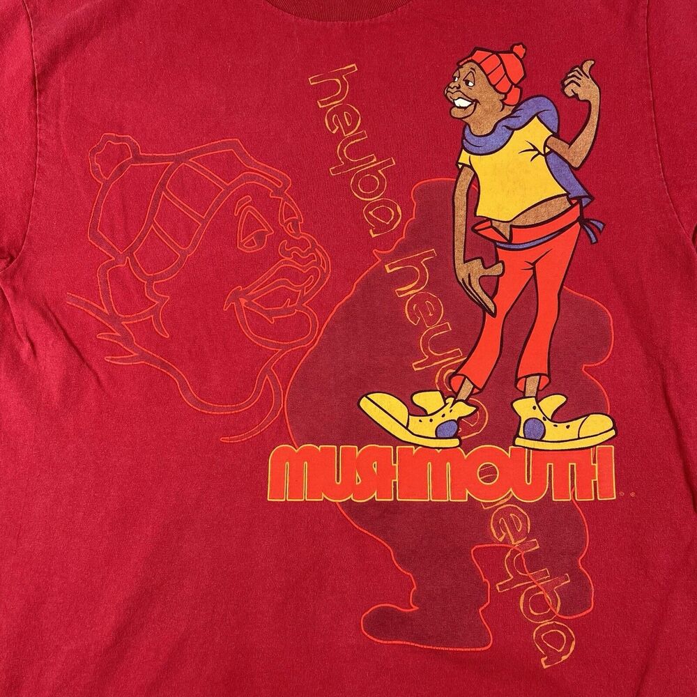 Vintage Fat Albert Mushmouth Shirt Men’s Large Red Short Sleeve Graphic Print - Picture 6 of 16